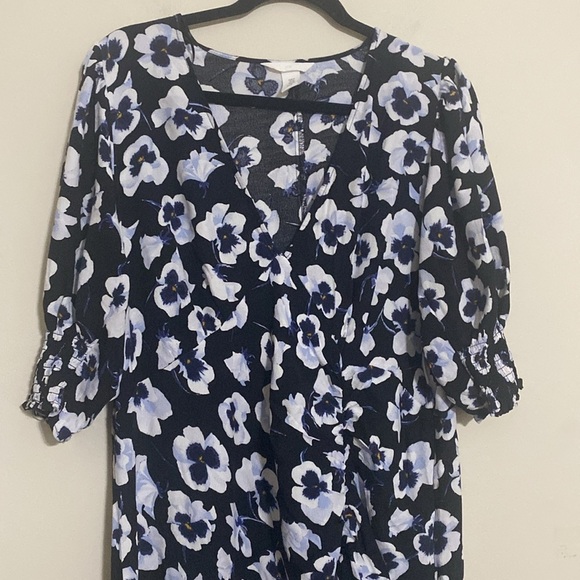 H&M Floral Bleu White Madi Dress women XL boho casual festival boho fairy Y2K - Picture 3 of 9